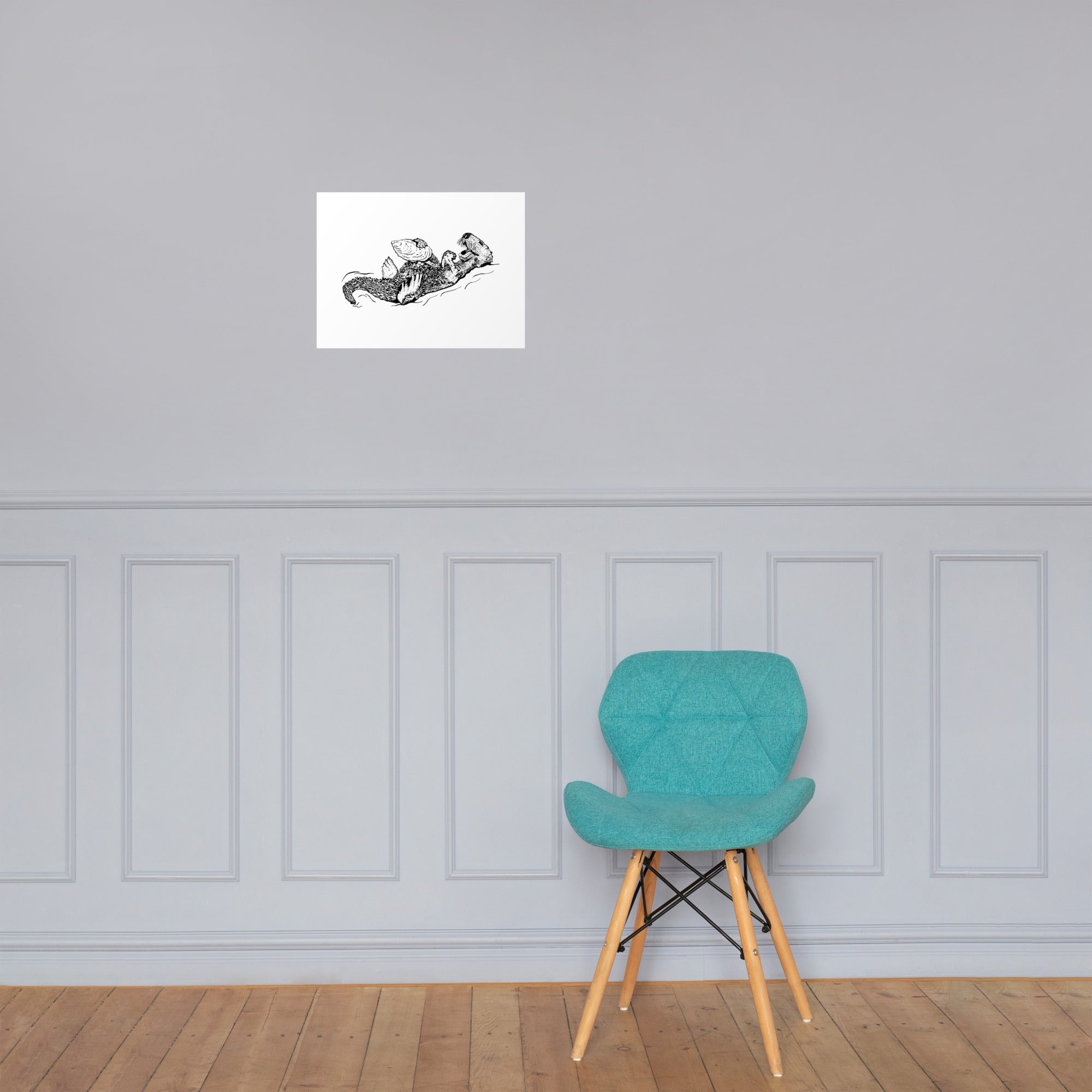 Sea Otter with Oyster - Poster