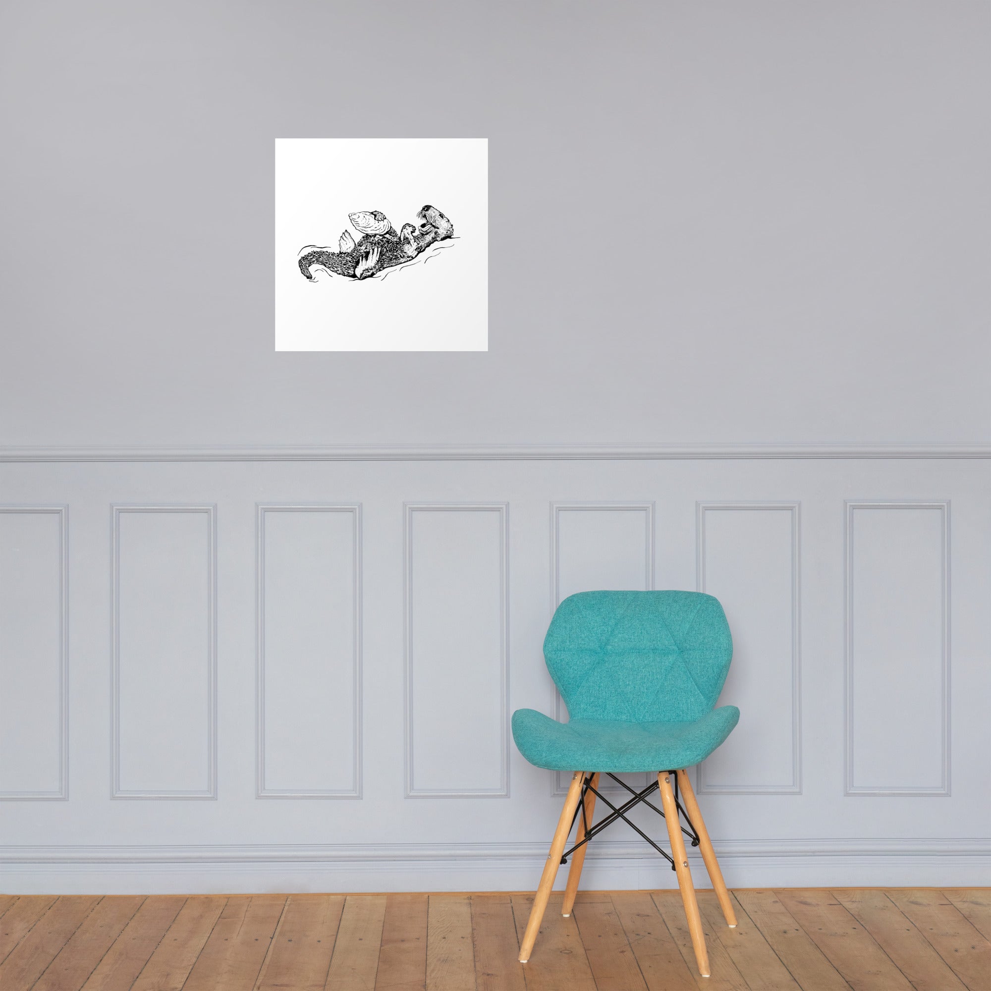 Sea Otter with Oyster - Poster