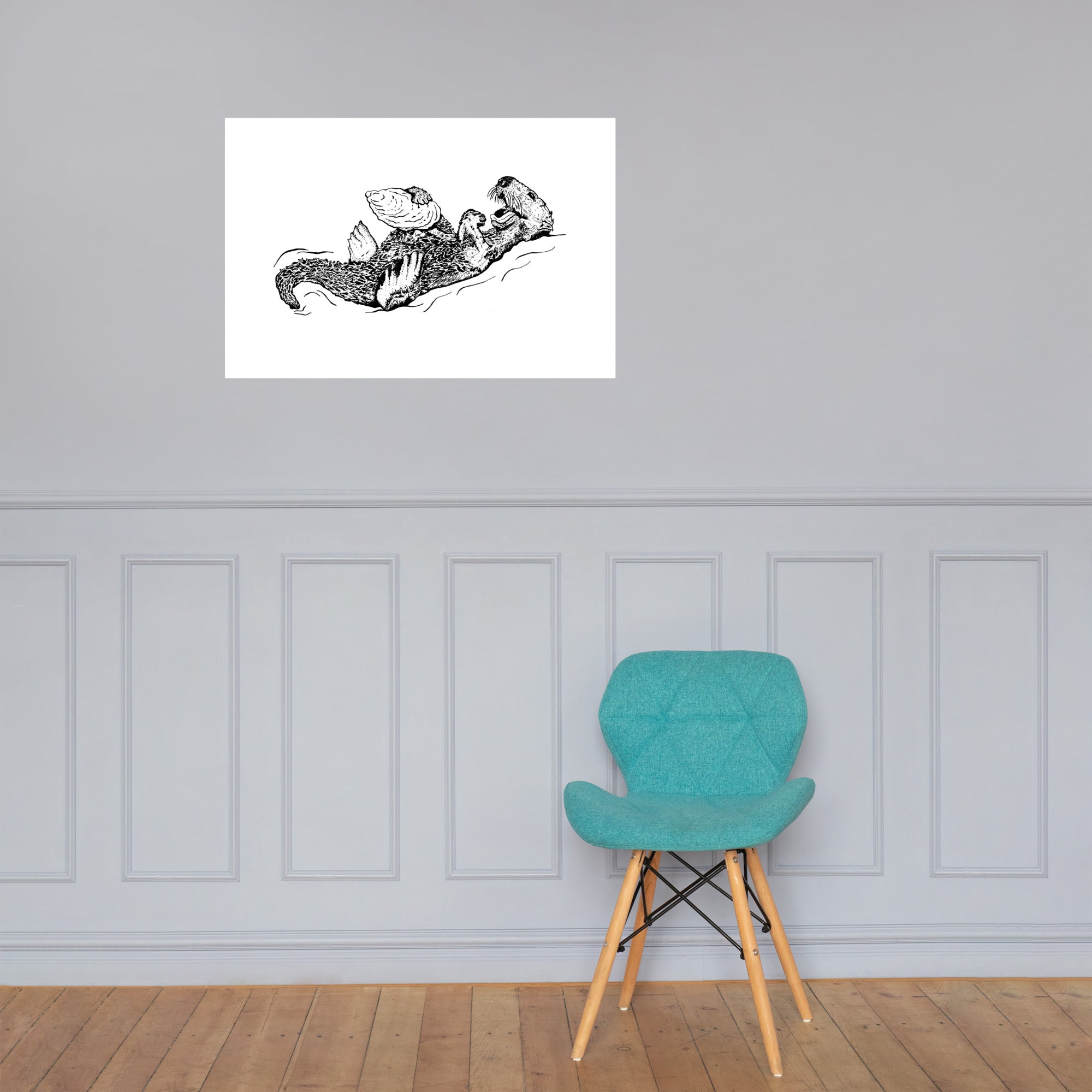 Sea Otter with Oyster - Poster
