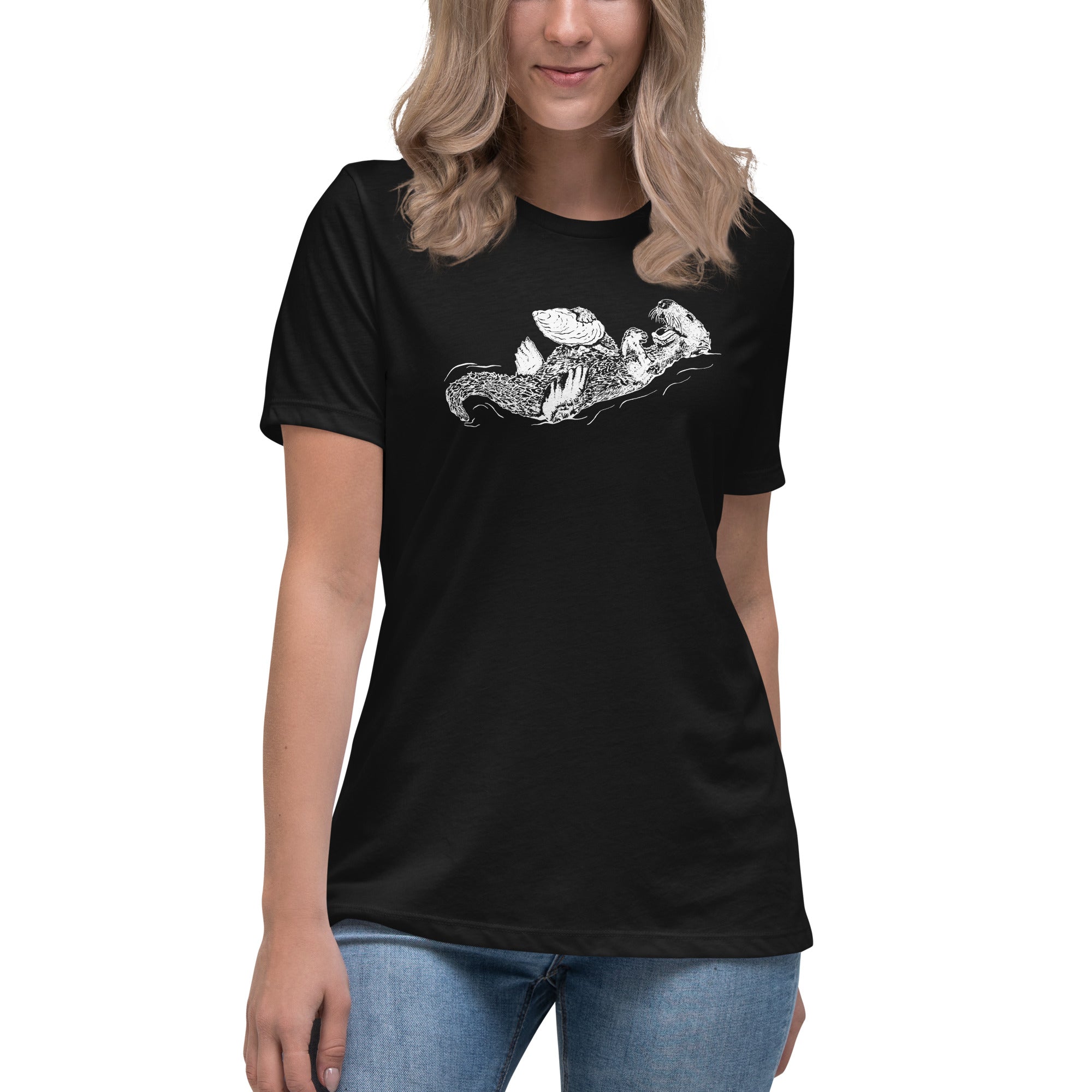 Sea Otter and Oyster Women's Relaxed T-Shirt