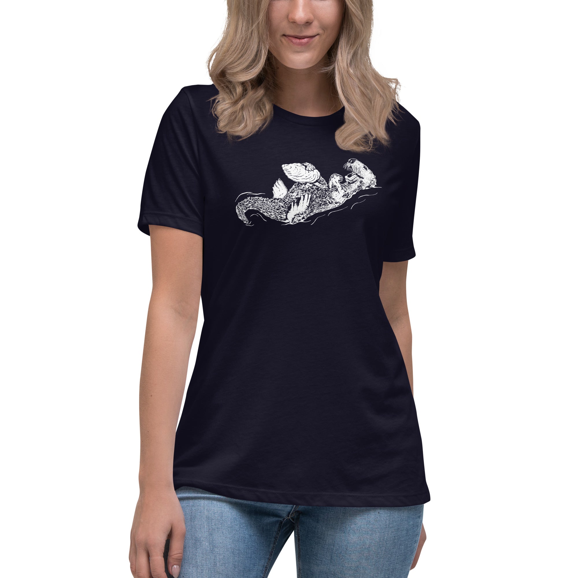 Sea Otter and Oyster Women's Relaxed T-Shirt